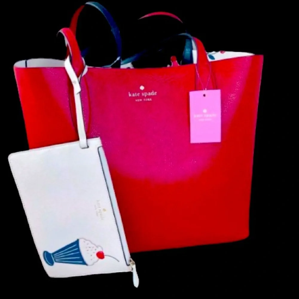 New Kate Spade bing large reversible cherry tote - Picture 14 of 16